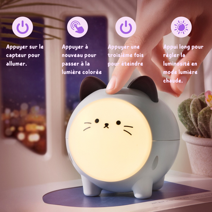 Kumo le Chat Zen - Veilleuse Enfant Rechargeable