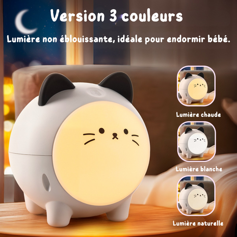 Kumo le Chat Zen - Veilleuse Enfant Rechargeable