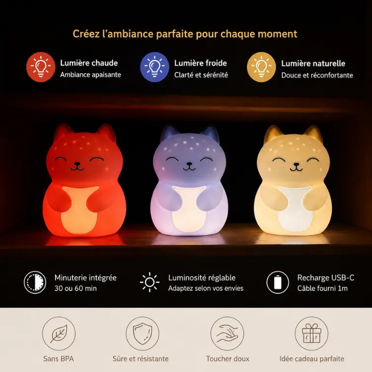 Céleste — Luminaire d'ambiance rechargeable en silicone. Nuiibi