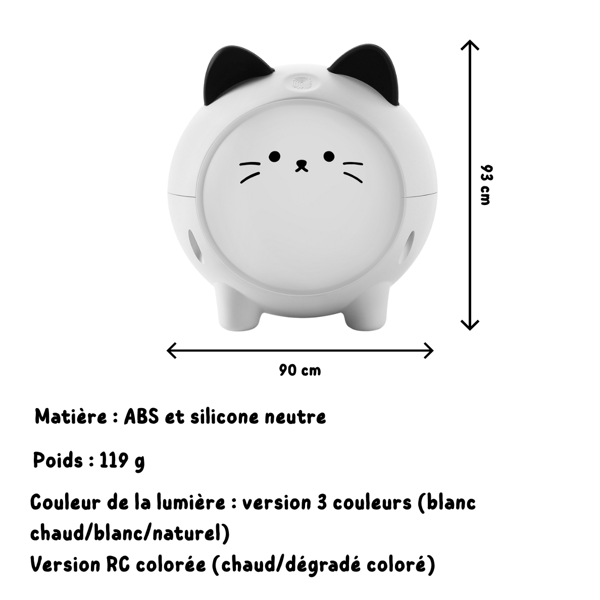 Kumo le Chat Zen - Veilleuse Enfant Rechargeable