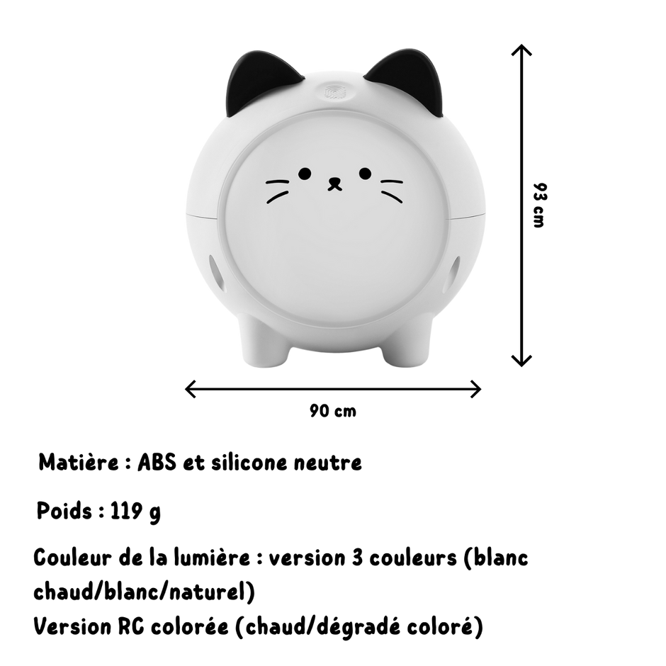 Kumo le Chat Zen - Veilleuse Enfant Rechargeable