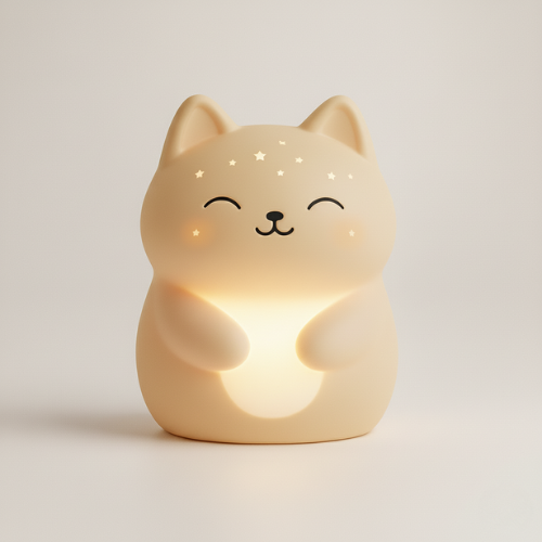 Veilleuse Céleste beige pastel – lumière douce pour enfant
Veilleuse chat silicone sans BPA