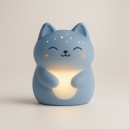 Veilleuse Céleste bleu pastel – lumière douce pour enfant
Veilleuse chat silicone sans BPA