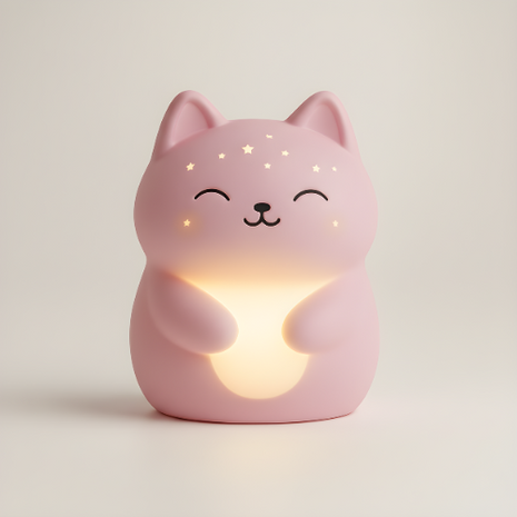Veilleuse Céleste rose pastel – lumière douce pour enfant
Veilleuse chat silicone sans BPA