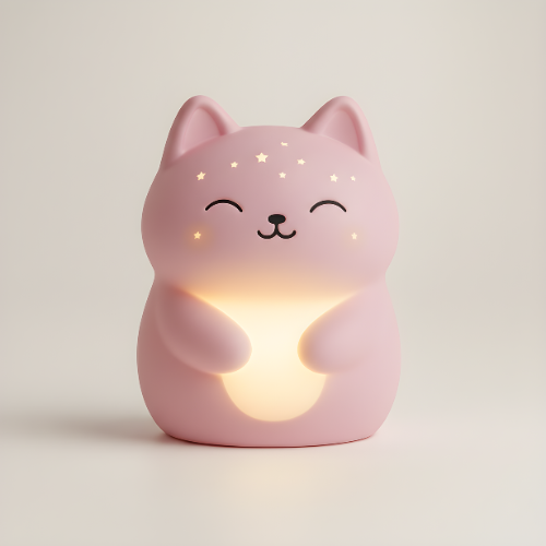 Veilleuse Céleste rose pastel – lumière douce pour enfant
Veilleuse chat silicone sans BPA